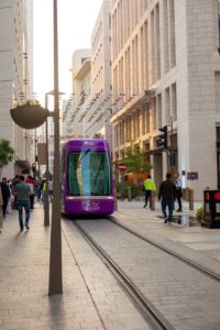 Tram in Alley in Doha